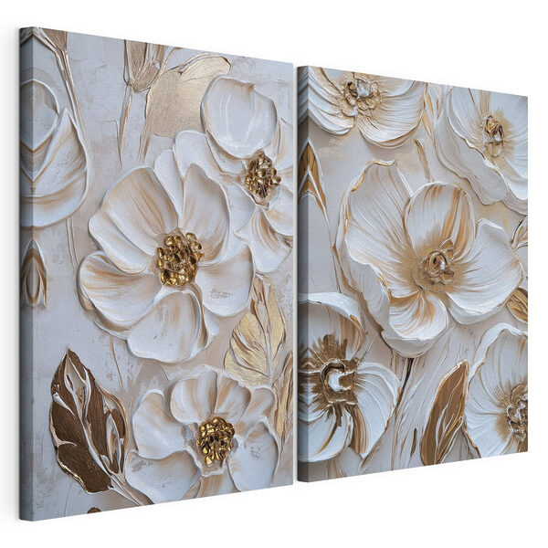Blumen-Collage Modularer Leinwanddruck Blumen-Collage