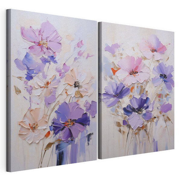 Modularer Leinwanddruck Blumenbild auf Leinwand