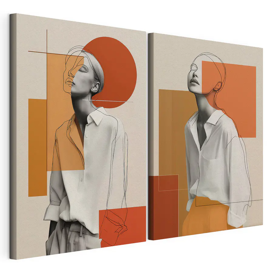 Mehrteiliges Leinwandbild Collage einer Frau (Artikelnummer: m30507)