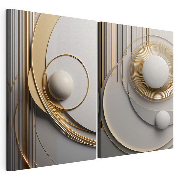 Abstraktes Design mit fließenden Formen Modularer Leinwanddruck Abstraktes Design mit fließenden Formen
