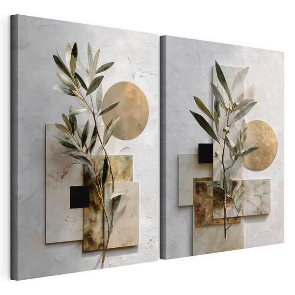 Elegante Kompositionen aus Natur und Kunst Modularer Leinwanddruck Elegante Kompositionen aus Natur und Kunst