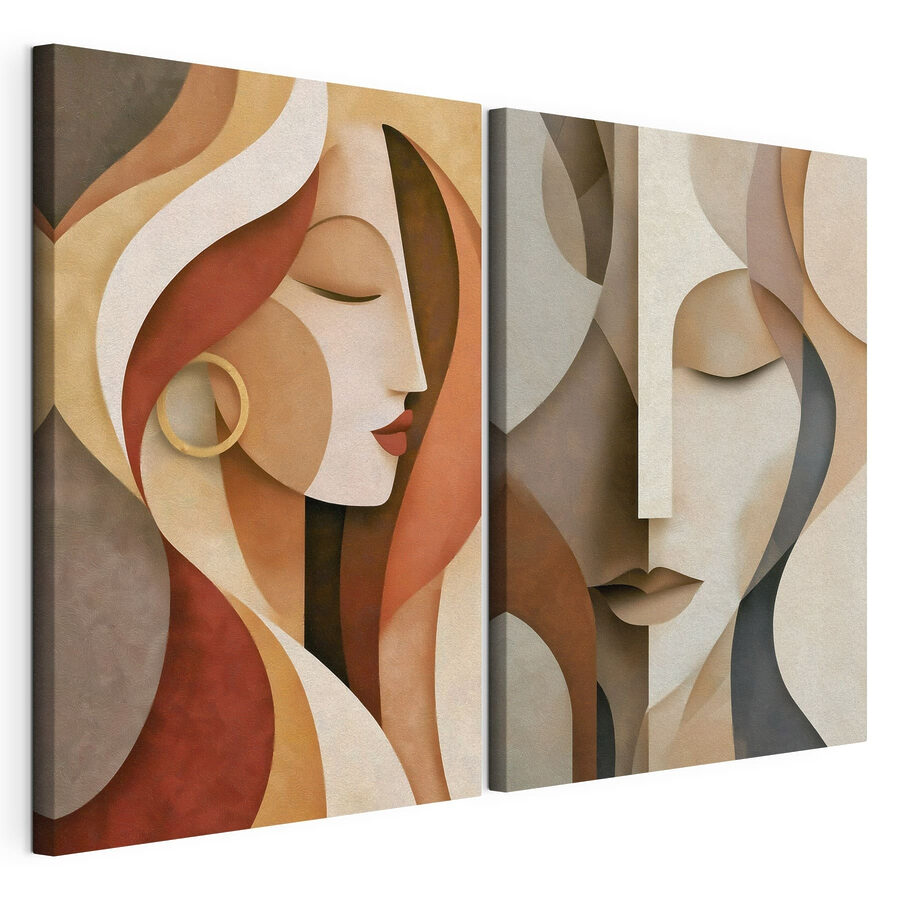 Mehrteiliges Leinwandbild Elegante Gesichter in abstraktem Design (Artikelnummer: m30630) Mehrteiliges Leinwandbild Elegante Gesichter in abstraktem Design (Artikelnummer: m30630)