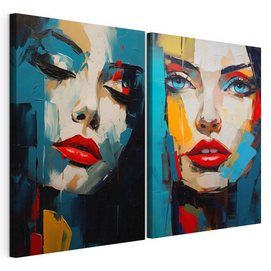 Mehrteiliges Leinwandbild Collage des Gesichts einer Frau (Artikelnummer: m30633) Mehrteiliges Leinwandbild Collage des Gesichts einer Frau (Artikelnummer: m30633)