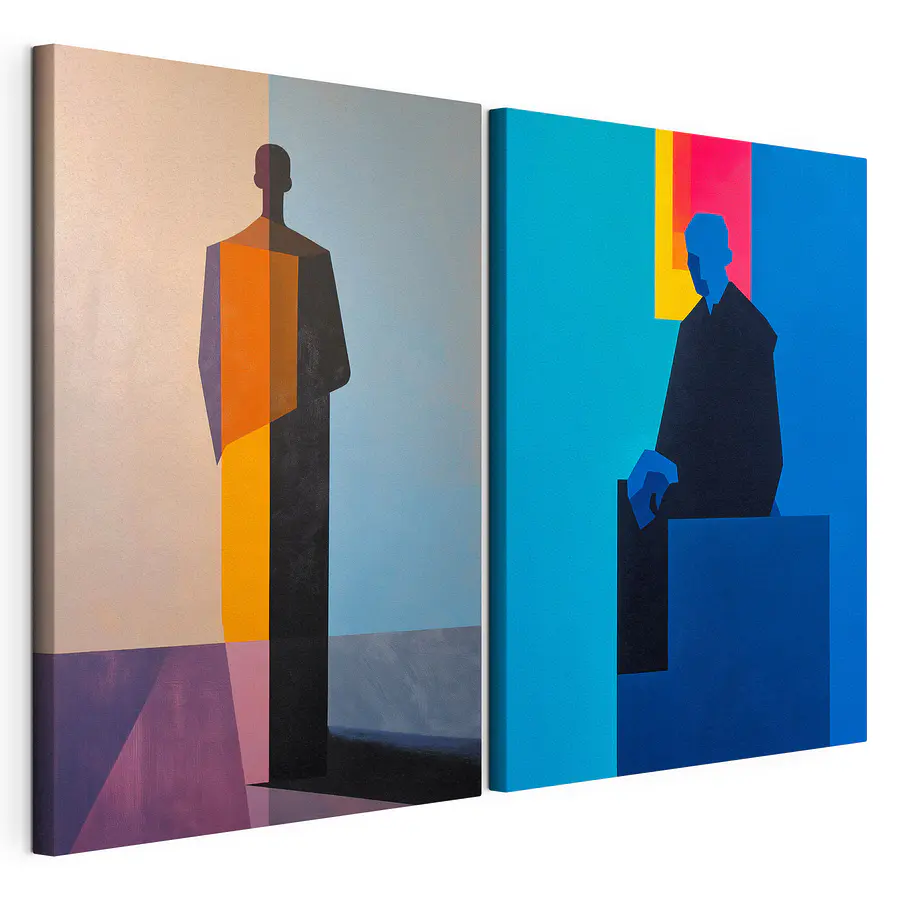 Mehrteiliges Leinwandbild Nachdenkliches Duo (Artikelnummer: m30642)