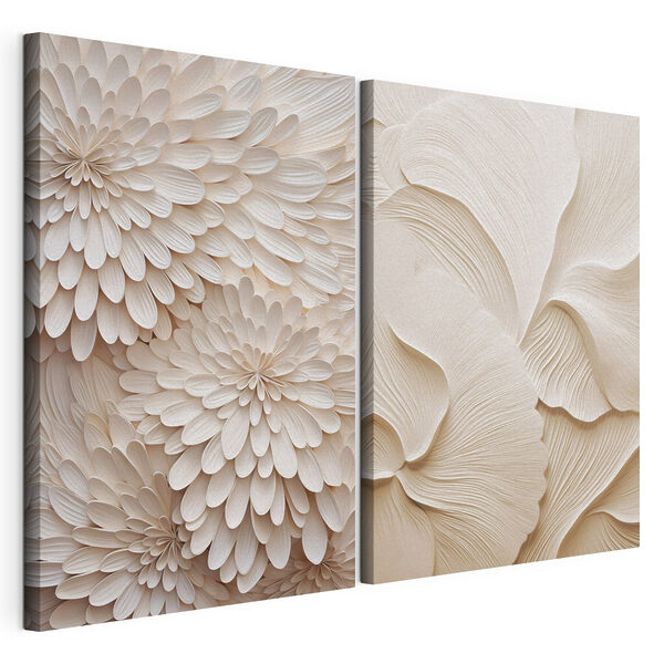 Collage aus weißen Blumen Modularer Leinwanddruck Collage aus weißen Blumen