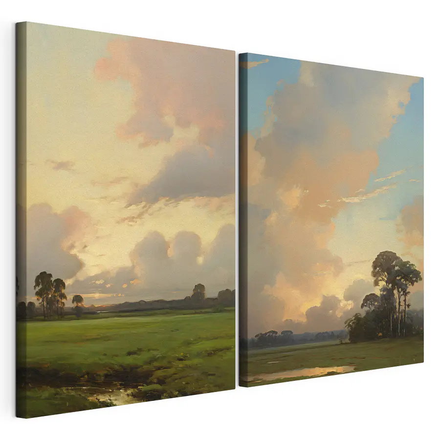 Mehrteiliges Leinwandbild Wolken voller Wärme (Artikelnummer: m30682)