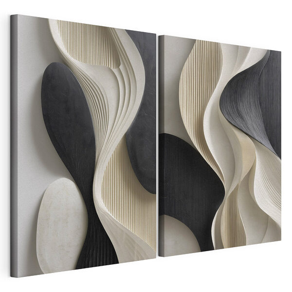 Skulpturale Formen in kontrastierenden Farben Modularer Leinwanddruck Skulpturale Formen in kontrastierenden Farben