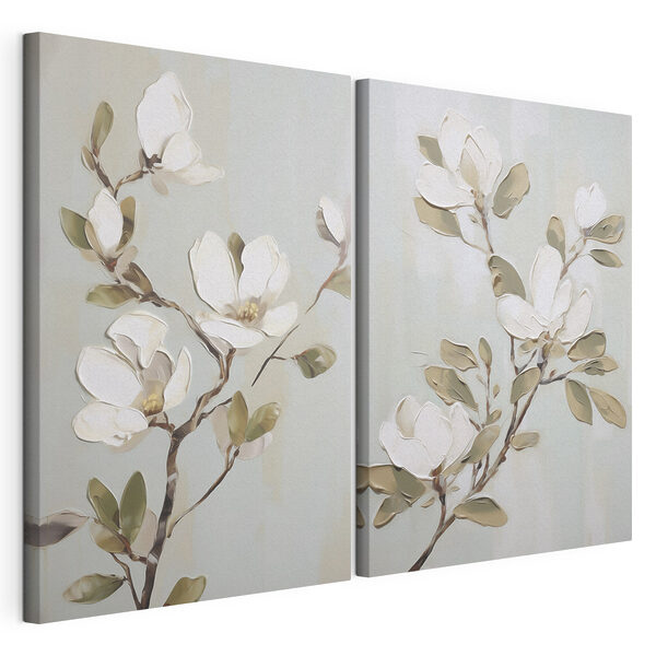 Modularer Leinwanddruck Gemälde von Blumen an einem Zweig