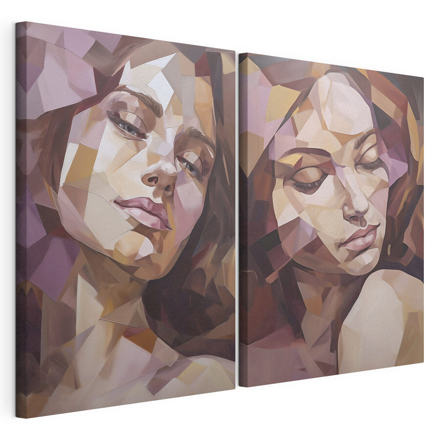 Mehrteiliges Leinwandbild Collage des Gesichts einer Frau (Artikelnummer: m30862)