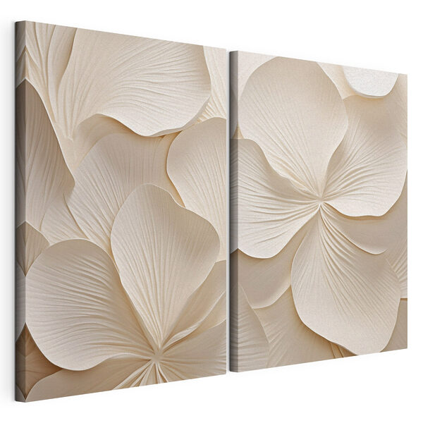 Modularer Leinwanddruck Elegantes Blumenmuster in sanften Farbtönen