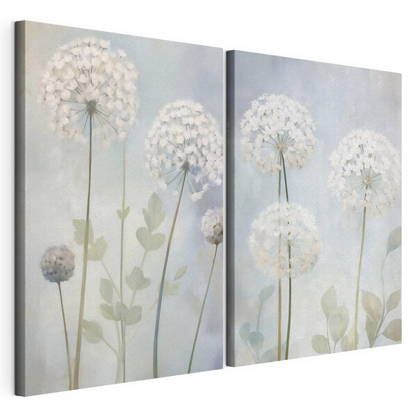 Modularer Leinwanddruck Collage aus weißen Blumen