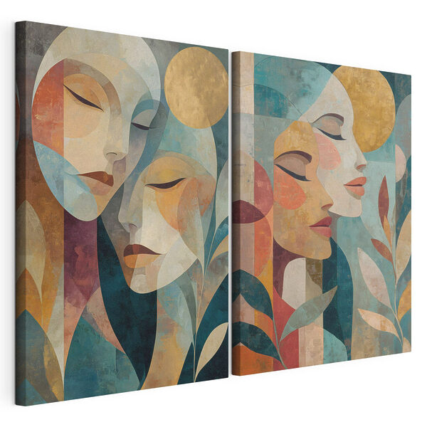 Collage des Gesichts einer Frau Modularer Leinwanddruck Collage des Gesichts einer Frau