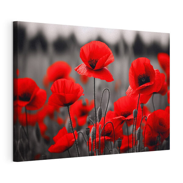 Wandbilder Gruppe roter Blumen