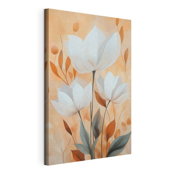 Wandbilder Gemälde mit Blumen und Blättern