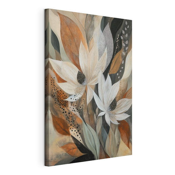 Wandbilder Gemälde mit Blumen und Blättern