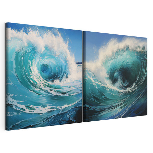 Collage einer Welle Modularer Leinwanddruck Collage einer Welle