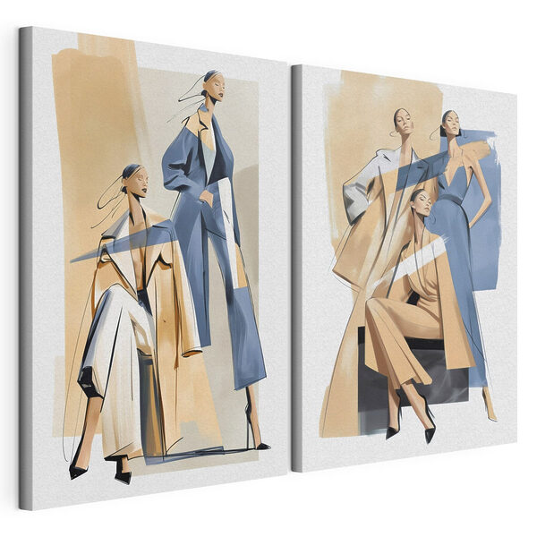 Modularer Leinwanddruck Collage von Frauen in verschiedenen Outfits