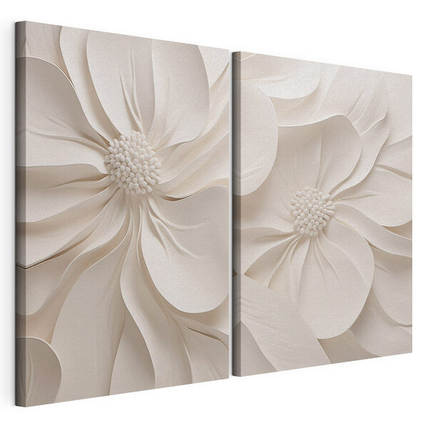 Modularer Leinwanddruck Collage aus weißen Blumen