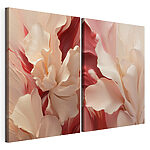 Modularer Leinwanddruck Collage aus weißen und rosa Blumen